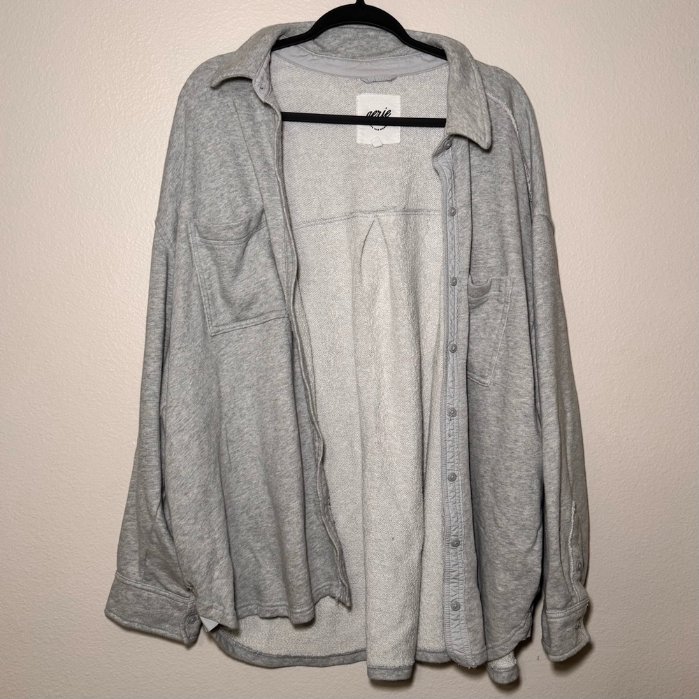 Aerie Lumberjane Oversized Fleece Shacket XL - Picture 2 of 6